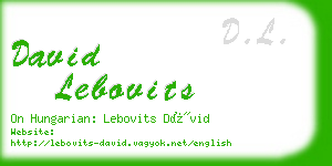 david lebovits business card